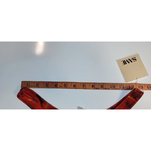 SAME Los Angeles Swim Bikiny Bottom Womens Floral 90s Color Red High Weist SZ M - Picture 6 of 8